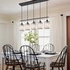 preview thumbnail 6 of 8, Starsky 5-Light 32in. Modern Crystal Linear Chandelier Cluster Cylinder Glass Kitchen Island Light