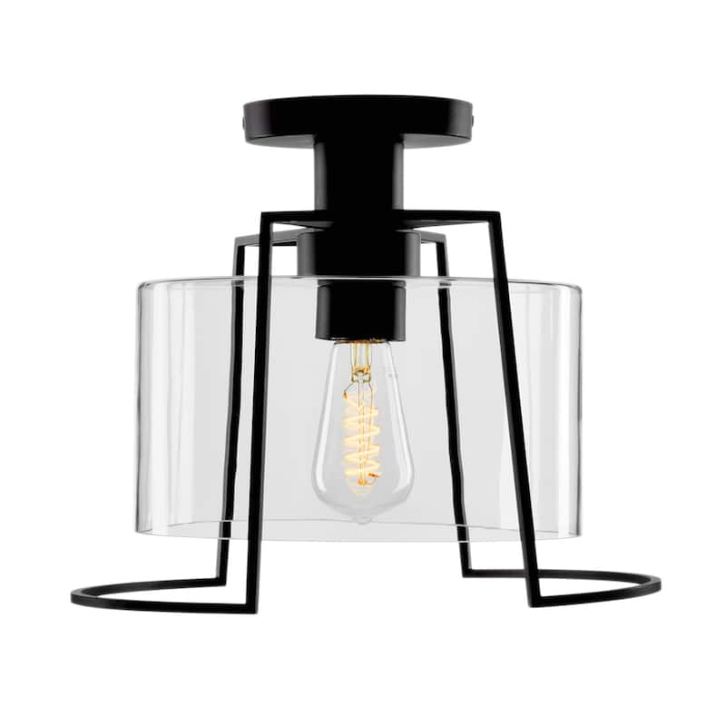 Elk Home Cere Indoor/Outdoor Semi Flush Ceiling Light - Matte Black