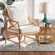 preview thumbnail 2 of 9, Brandon Bohemian styled Upholstered Rattan Armchair-White/Natural