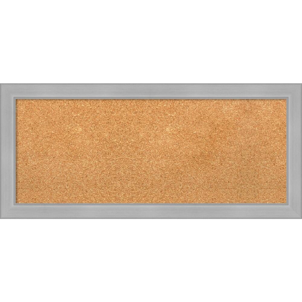 Vista Brushed Nickel Narrow Framed Cork Bulletin Memo Board