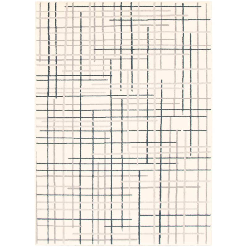 ECARPETGALLERY Tessa Transitional Rug - 3'11" x 5'7" - Cream/ Petrol