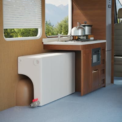 RV Water Tank with Wheel Well Mount - Large Capacity RV Freshwater Storage - 48*12.5*20INCH
