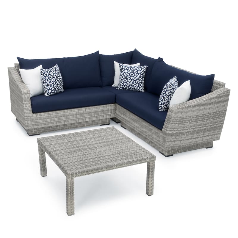 Cannes 4 Piece Sunbrella Outdoor Patio Sectional & Table