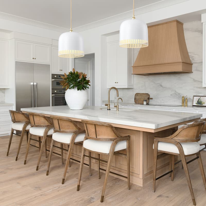 Modern 2-in-1 Dome Pendant or Flush Mount Light Openwork Iron Shade