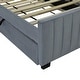 preview thumbnail 20 of 31, Velvet Upholstered Twin Size Platform Bed with Pull-out Cord Twin Size Trundle