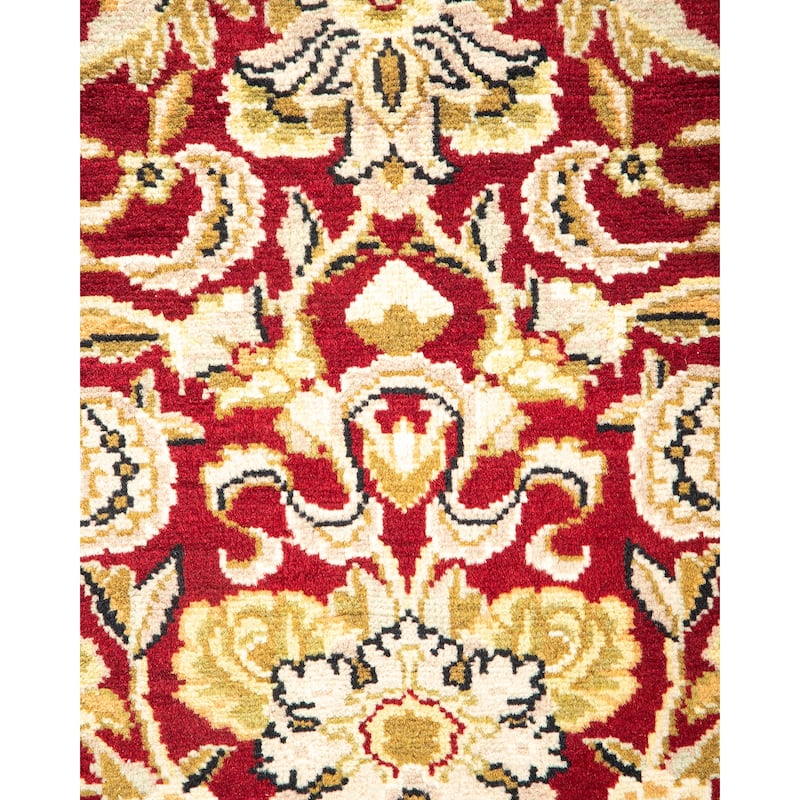 Overton Hand Knotted Wool Vintage Inspired Traditional Mogul Red Area Rug - 4 x 6