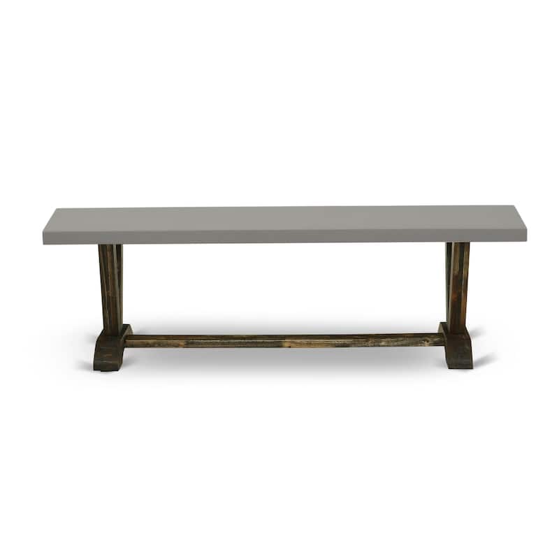 East West Furniture 3 Piece Dining Room Set - 1 Dining Table and 2 Benches(Finish Options)