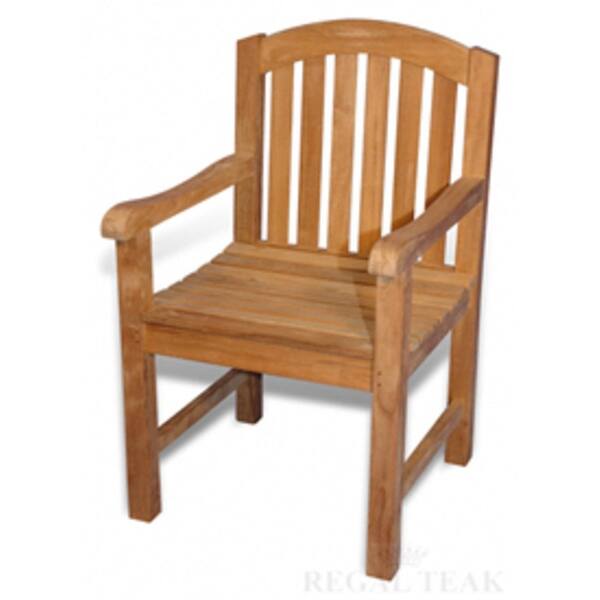 Shop 37 Natural Teak Outdoor Patio Aquinah Wooden Chair With Arms Brown Overstock 16605937