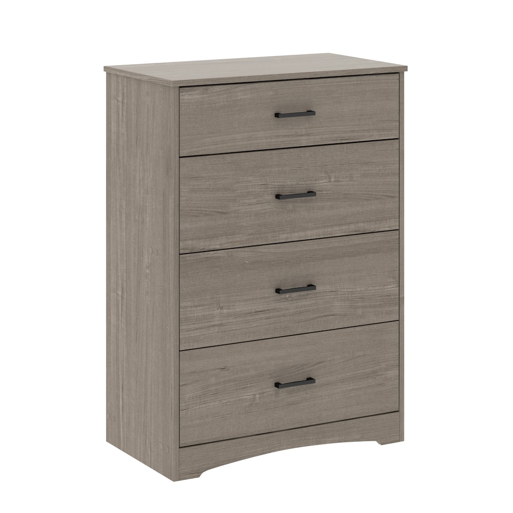 Wood 4-Drawer Chest with Large Drawers, Brown