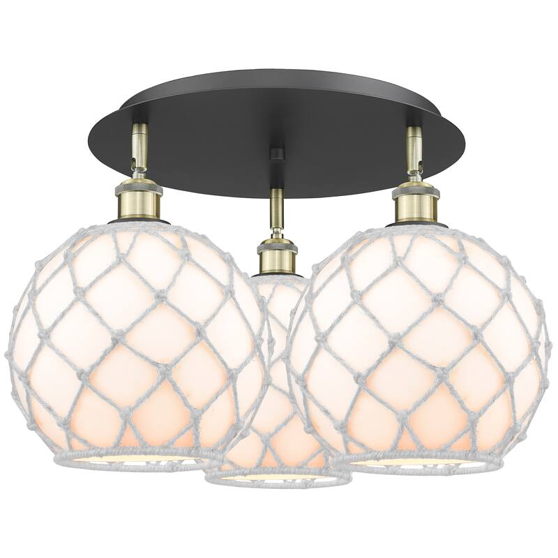 Innovations Lighting Endless Possibilities Ballston - Farmhouse Rope - 3 Light 22" Flush Mount