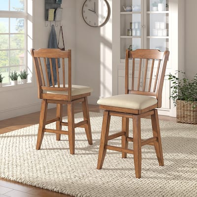 Ronda Slat Back Wood Swivel Chair
