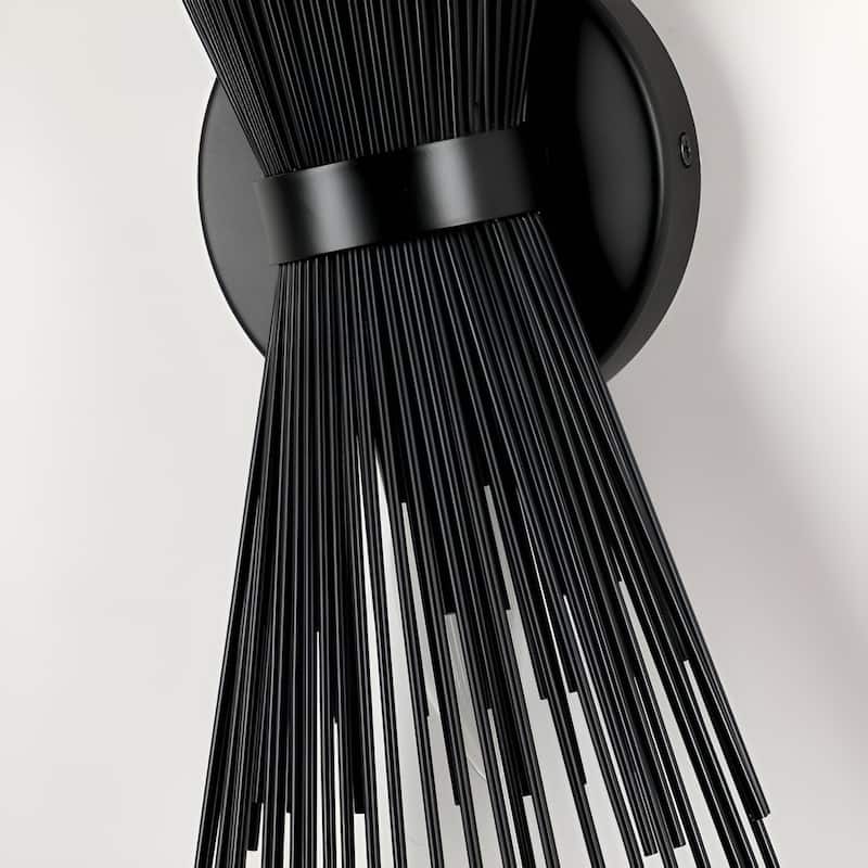 Duo Wall Scones Light Metal Spike Wall Sconce Black Color (Set of 2)