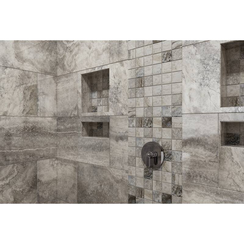 Tufo 12 in. x 12 in. Glazed Porcelain Mosaic Wall and Floor Tile
