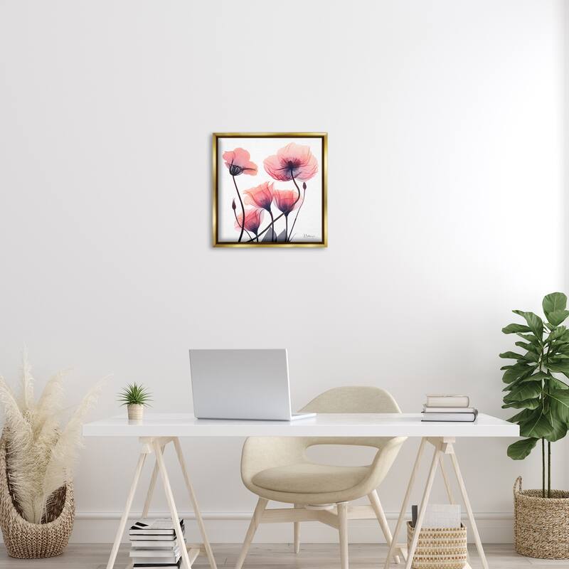 Stupell Elegant Modern Poppy Buds Framed Floater Canvas Wall Art Design By Albert Koetsier