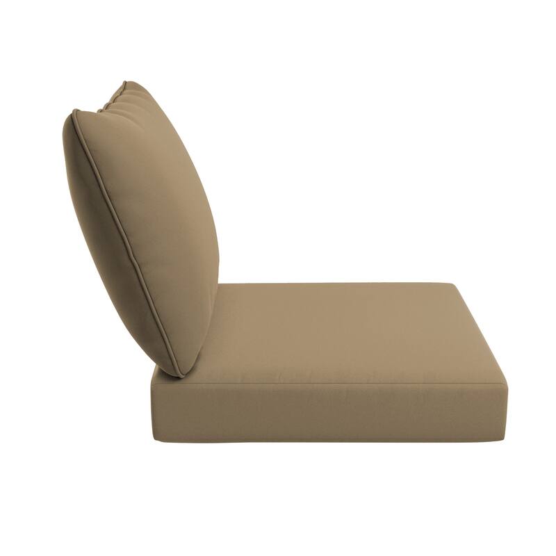 California Umbrella Outdoor Deep Seat Cushion Set, 24" x 48", Sunbrella Fabric, Densified Fiber Fill