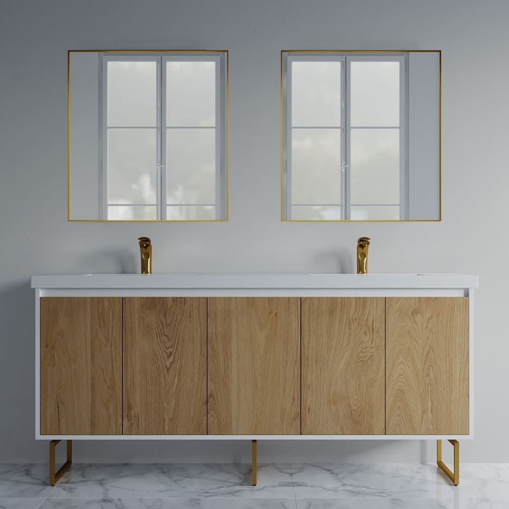 Kennan 72" Double Bathroom Vanity Set with Rectangle Legs