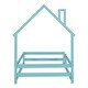 preview thumbnail 18 of 56, Twin Size Wood bed with House Shaped Headboard Floor Bed with Fences