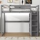 preview thumbnail 3 of 5, Full Size Loft Bed with Built-In Wardrobe and Storage Shelves