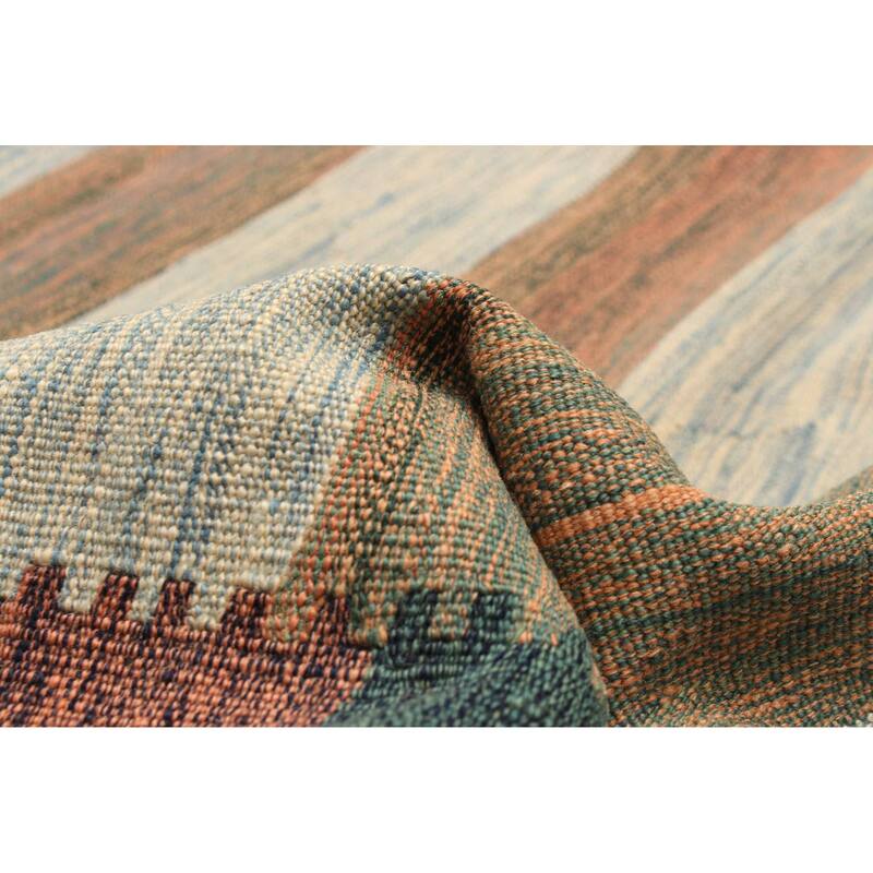 ECARPETGALLERY Flat-Weave Ankara Multi Color Wool Kilim - 6'4 x 9'8