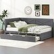 preview thumbnail 3 of 13, Twin Platform Daybed with Trundle, Wood Daybed Grey