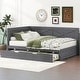 preview thumbnail 19 of 30, Twin Size Solid Pine Wood Daybed, Sofa Bed Frame with X-Shaped Design Guardrail for Kids Boys Adults