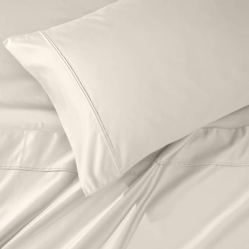 Blue Nile Mills 1200 Thread Count Egyptian Cotton Embroidered Deep Pocket Sheet Set