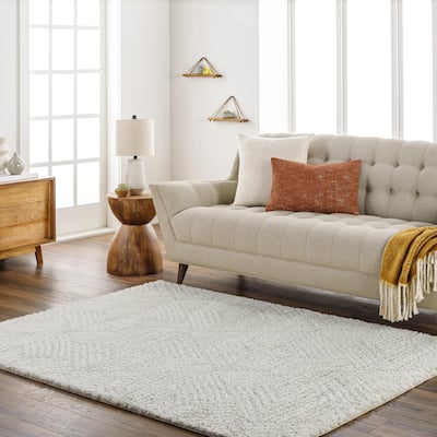 Livabliss Cloudy Shag Casual Diamond Area Rug
