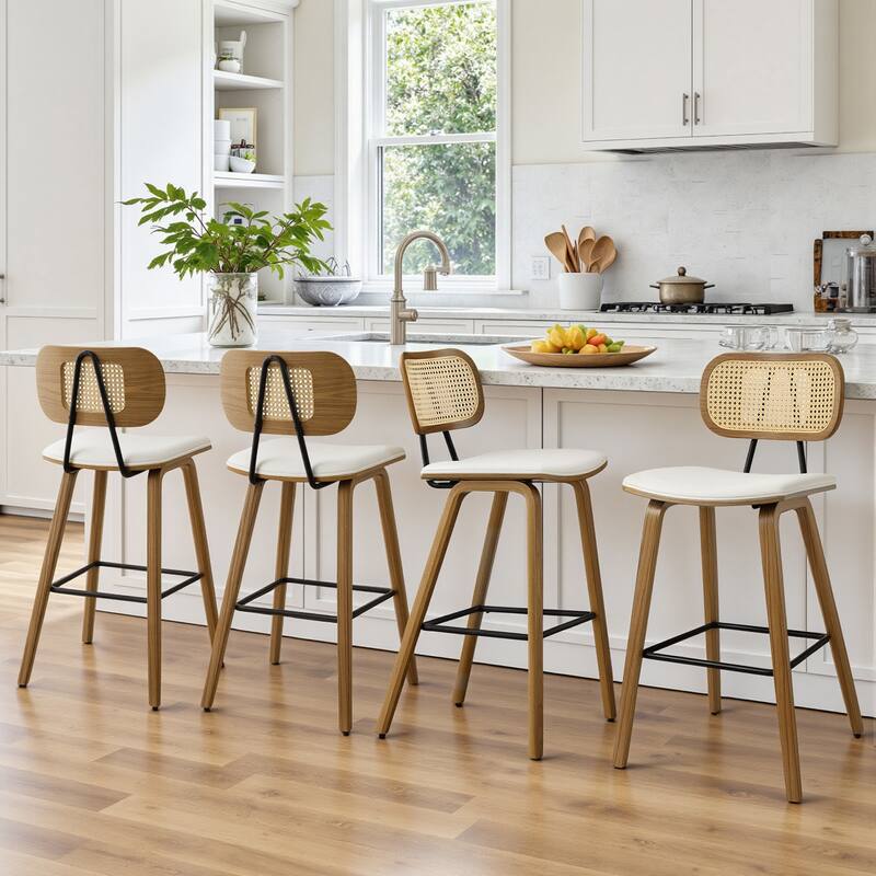 26-Inch Upholstered Counter/ Bar Stools Set of 2 or 3 - 35.1"H x 17.7"W x 19.5"D