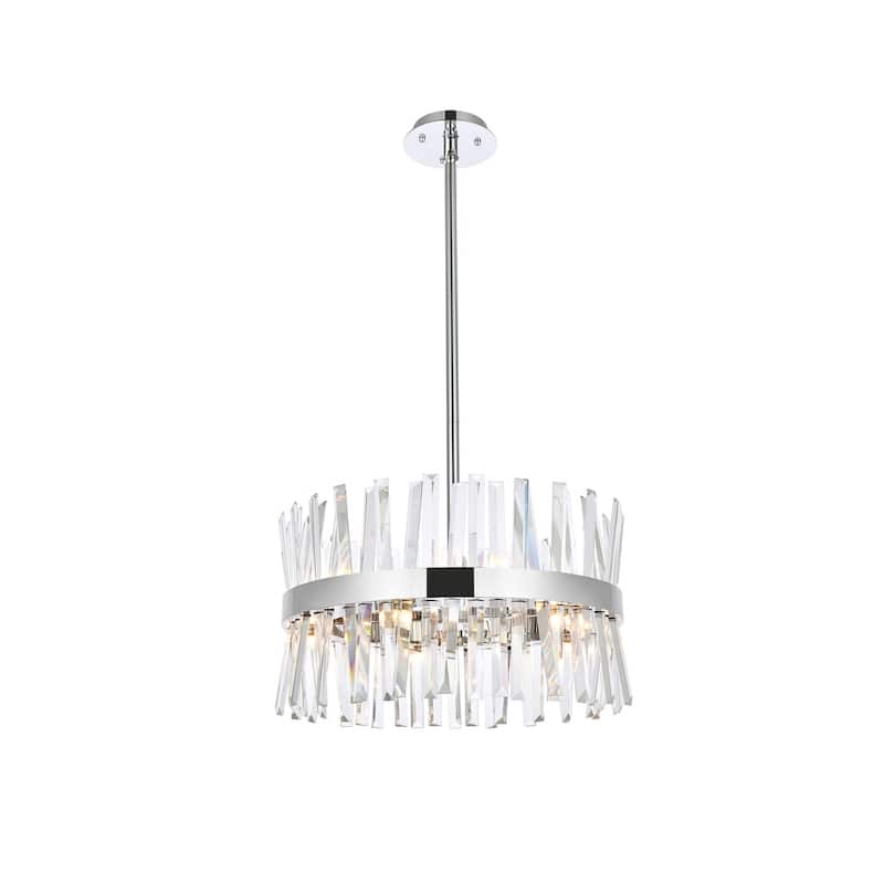 Indigo Home 20 inch crystal round pendant light - Chrome
