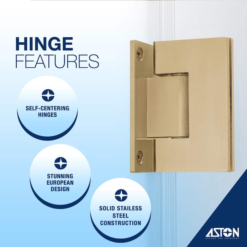 Kinkade XL 23.25 - 23.75 in x 80 in Frameless Hinged Shower Door with Ultra-Bright Frosted Glass