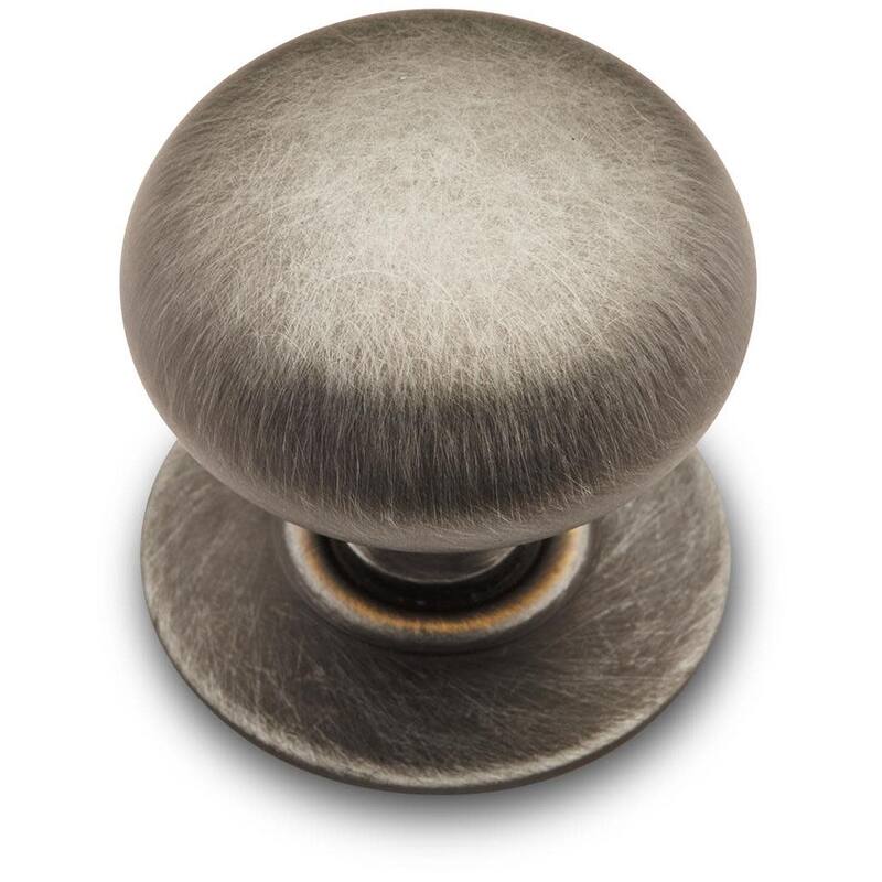 RK International CK 3216 Large Plain 1-1/2" Round Classic Solid Metal - Distressed Nickel