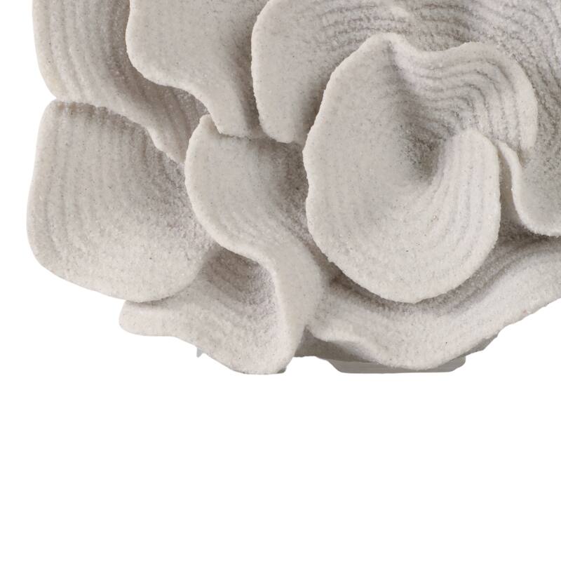 Polyresin Coastal Sculpture Abstract Layered Petal Design - 12" White - 10.5" x 4" x 12"