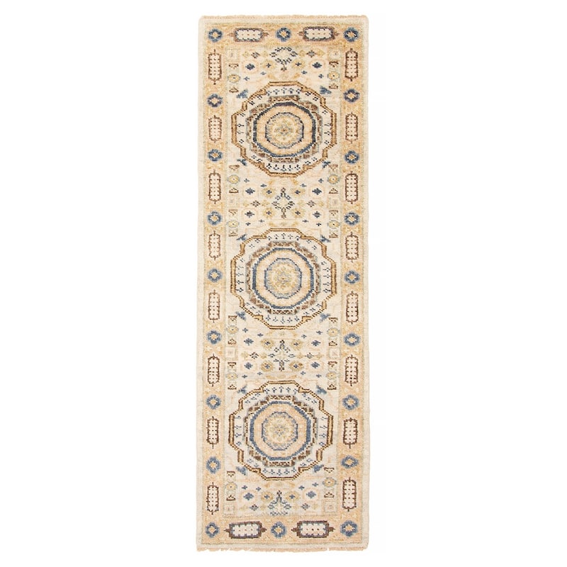 ECARPETGALLERY Hand-knotted Jules Serapi Light Grey Wool Rug - 2'6 x 8'0 - Light Grey - 2'6 x 8'0