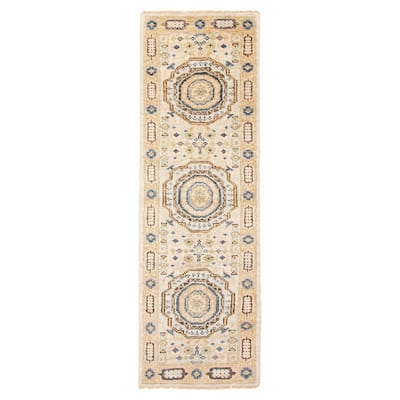 ECARPETGALLERY Hand-knotted Jules Serapi Light Grey Wool Rug - 2'6 x 8'0
