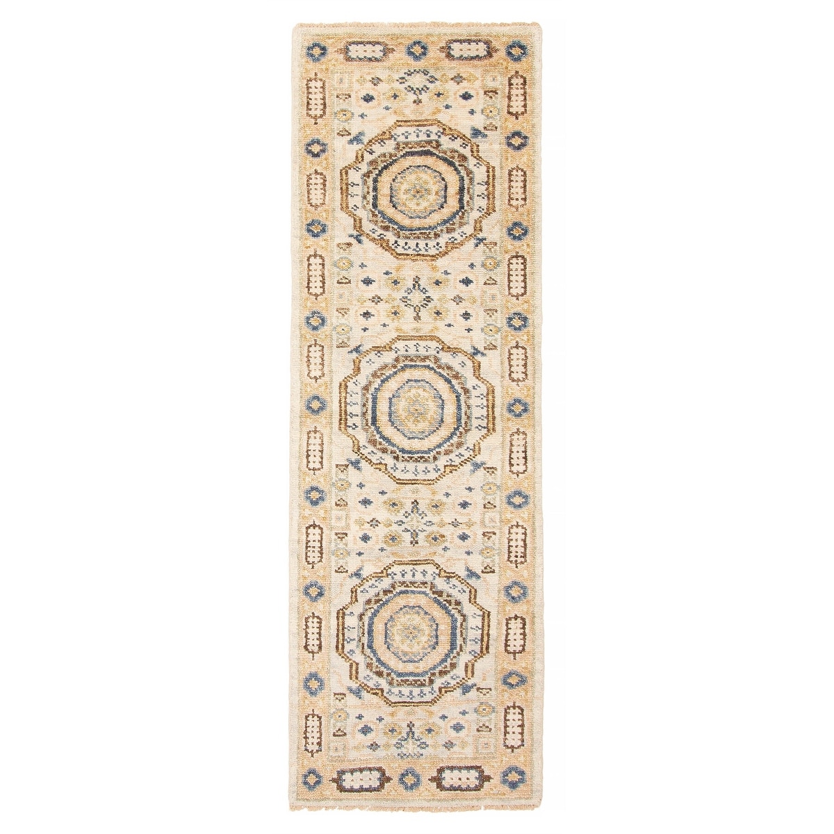 ECARPETGALLERY Hand-knotted Jules Serapi Light Grey Wool Rug - 2'6 x 8'0