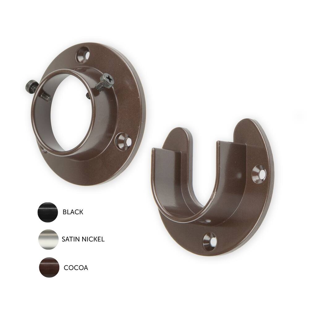 InStyleDesign Heavy Duty Wall Mount 1.5" Closet Pole Rod Socket