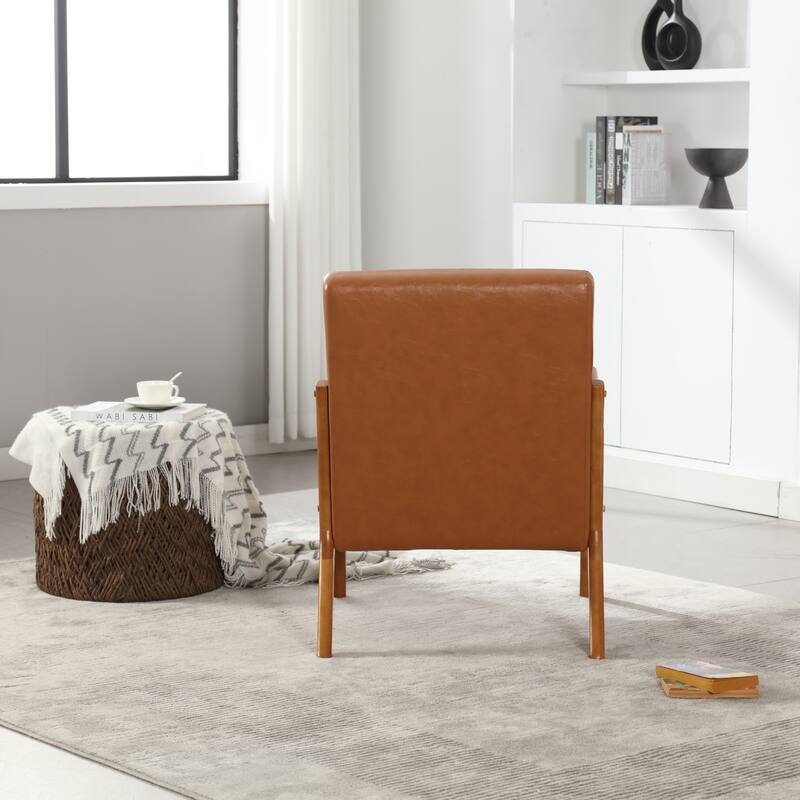 Light Brown Modern 23.2" Accent Chair with Pillow