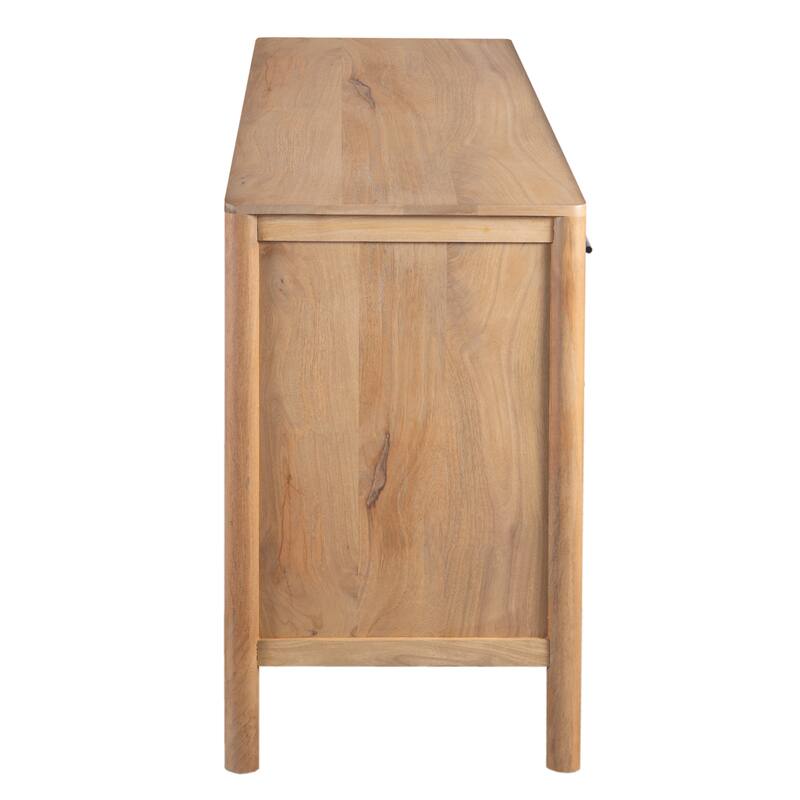 Geti Dresser 9 Drawers, 84 Inch Wide, Handcrafted Natural Oak White Mango Wood,