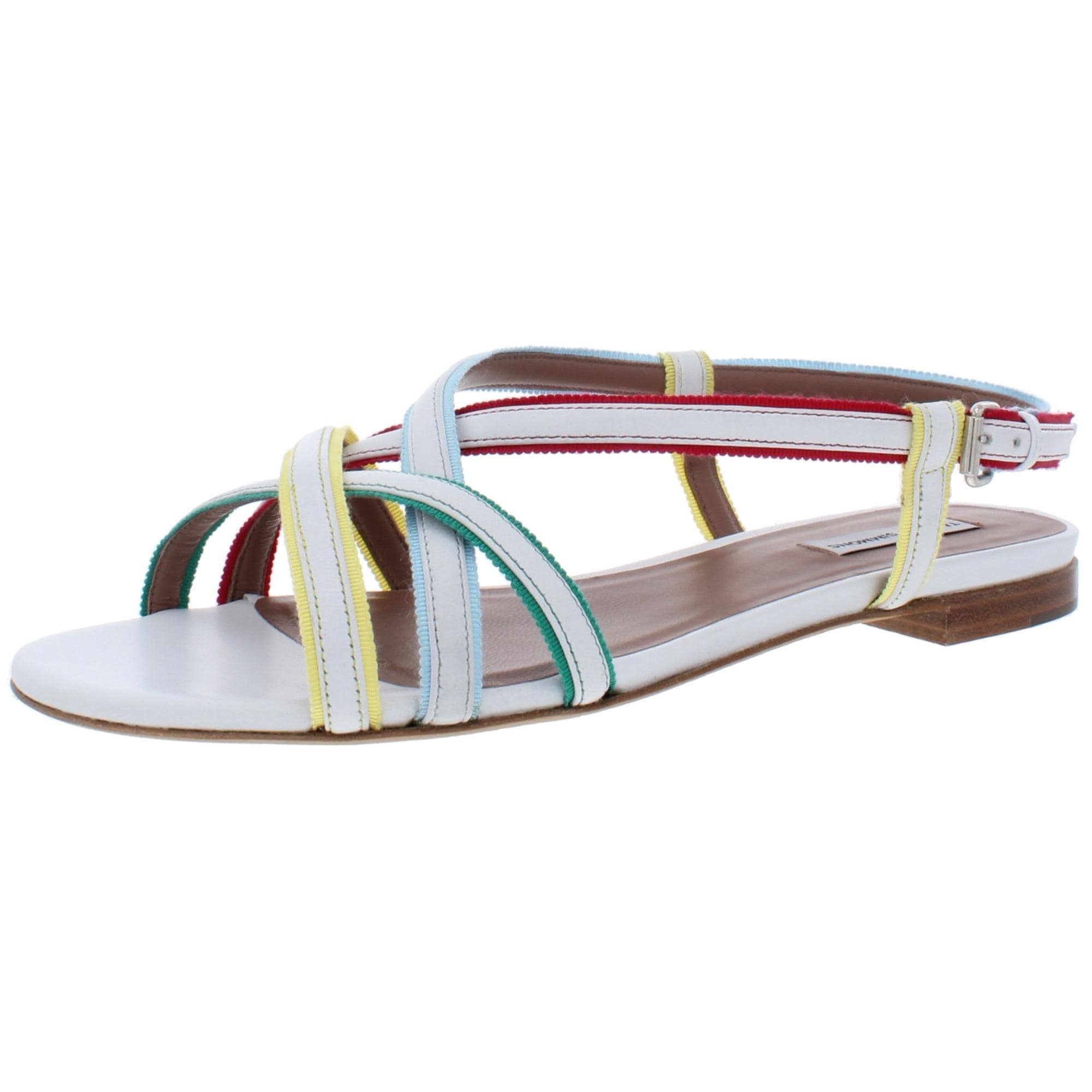 white strappy flat sandals