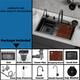 Stainless Steel Drop-in Kitchen Sink Waterfall Faucet and Ac