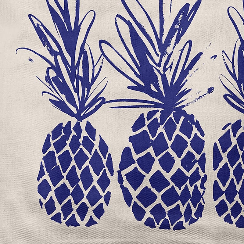 Pineapples Decorative Throw Pillow - 18" x 18" - Indigo Blue