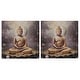 preview thumbnail 1 of 3, Hand Painted Wall Art Meditating Buddha Assorted - Set of 2
