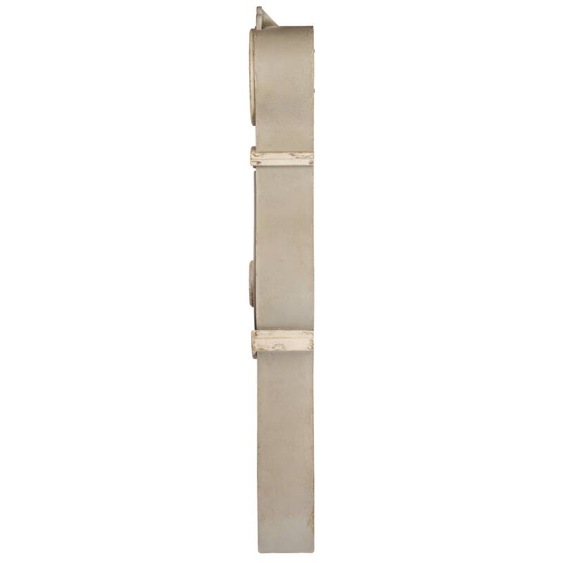 Distressed Wood Grandfather Style Wall Clock, Grey