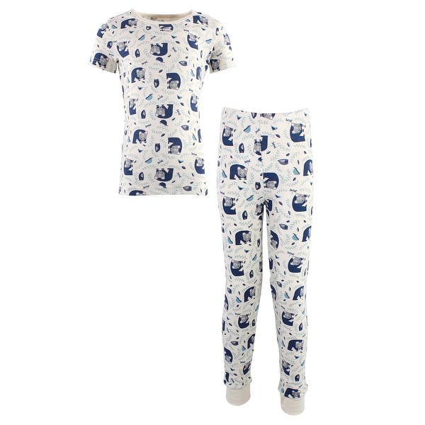 slide 1 of 1, Touched by Nature Toddler and Kids Unisex Organic Cotton Tight-Fit Pajama Set, Woodland Woodland - 2T