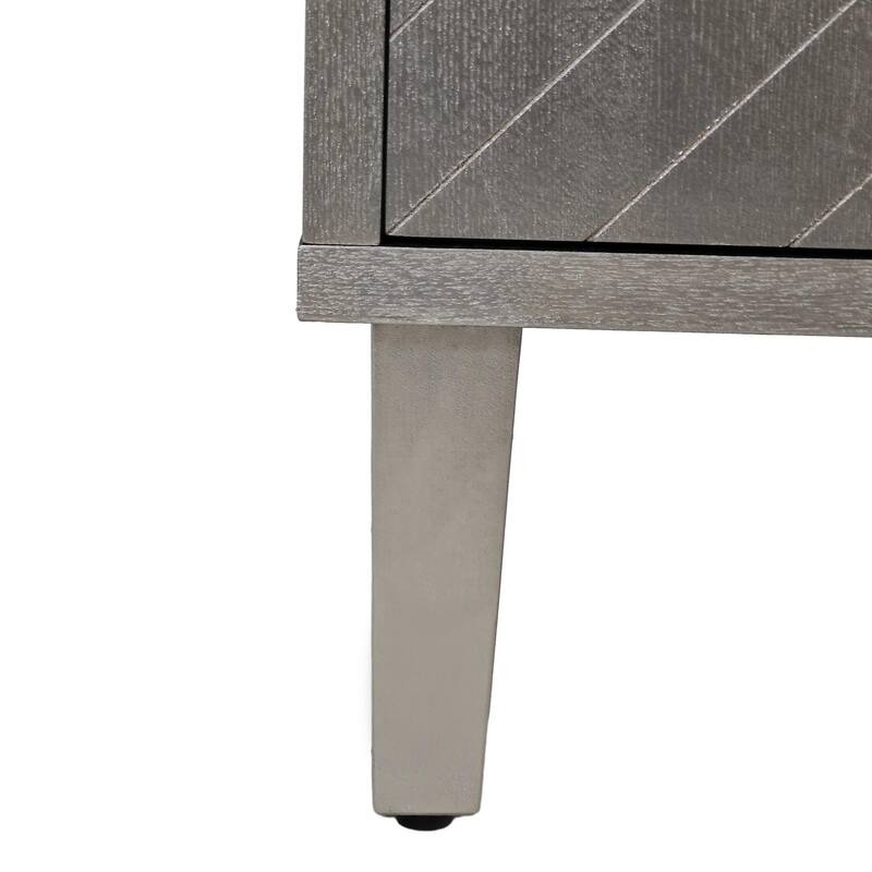 Stylish and Functional 4-Door Storage Cabinet with Pine Legs and MDF