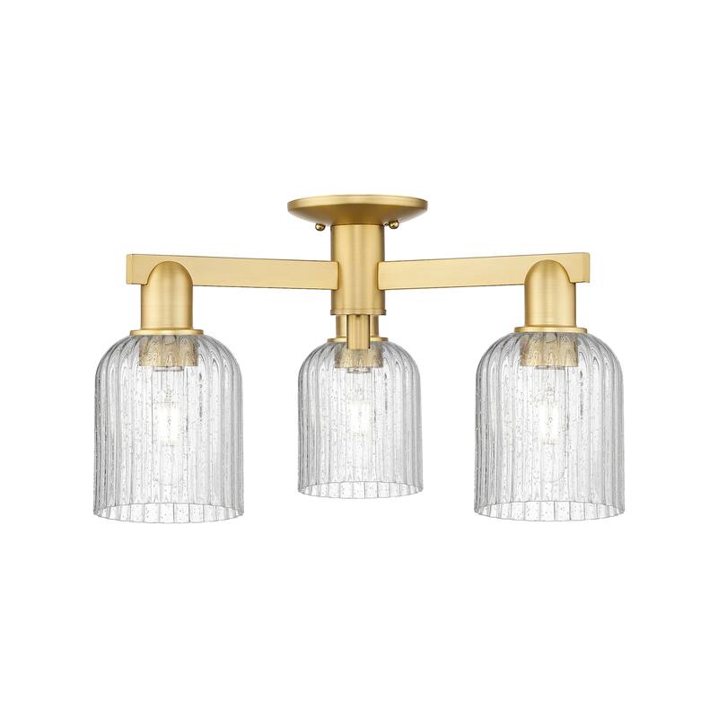 Innovations Lighting 716-3F-11-23 Bridal Veil Semi-Flush Bridal Veil 3 - Satin Gold / Seedy