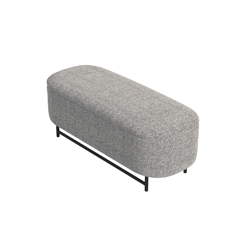 HomePop Ellipse Modern Storage Bench with Metal Legs