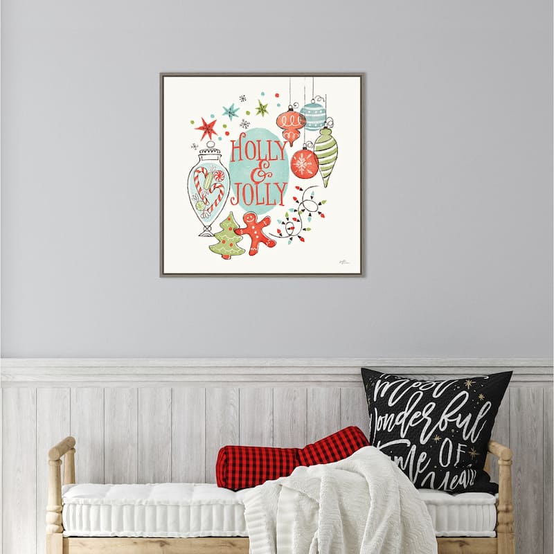 Retro Christmas IV by Janelle Penner Framed Canvas Wall Art