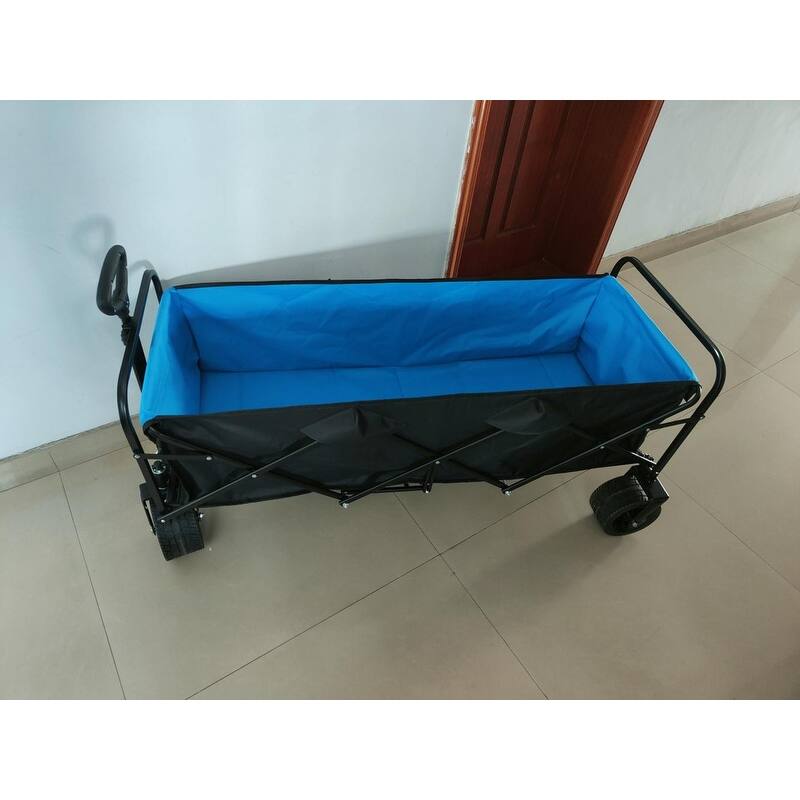 Extra Long Extender Folding Wagon Cart - Blue