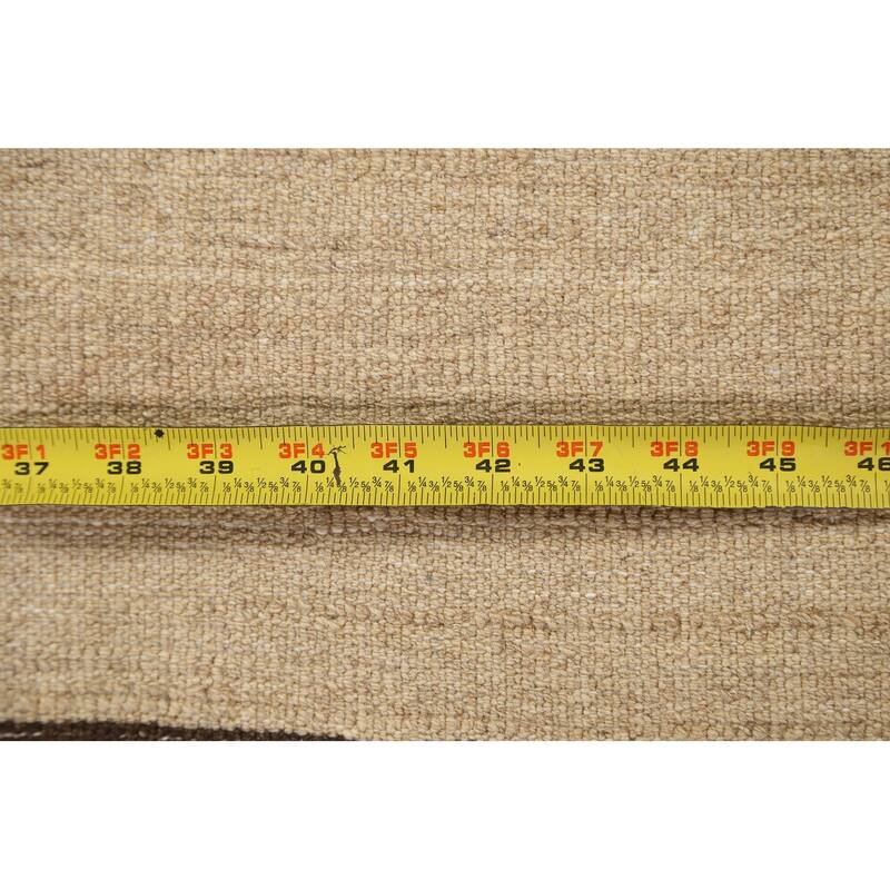 Hand Knotted Oriental 100% Wool Carpet Modern Contemporary Beige & Ivories Gabbeh Area Rug - 4' 9'' X 3' 4''